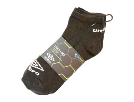 Calcetines para Hombre UMBRO Liner 3 Pares Gris para Fútbol (EU 39 - 42)