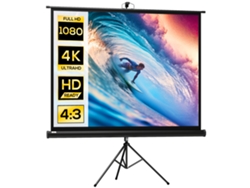 Pantalla de proyección de 84 pulgadas con trípode de altura ajustable, pantalla 4K HD 4:3, para uso interior/exterior. VISTA