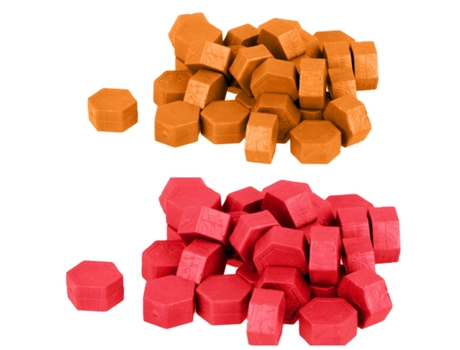 Cera ARTEMIO Cuentas Hexagonales Rojo + Naranja
