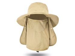 Gorra de pesca con ala ancha y protector facial desmontable para hombres y mujeres, protección solar, ideal para actividades al aire libre en verano.