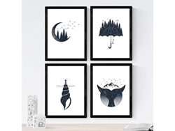 Set de 4 Láminas NACNIC Bosque y Mar (A3)