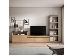 Muebles de Salón para TV 310x186x35cm Para TV hasta 65 Mueble Televisión Roble y negro