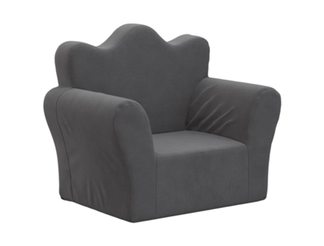 Sofá para niños felpa suave VIDAXL gris antracita