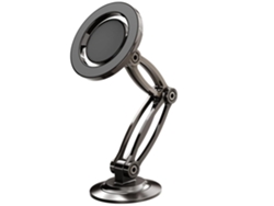 Soporte Coche Anillo Panel Rotación Ajustable Plegable Doble Brazos BISBISOUS Metal Magnético Negro