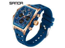 Reloj Electrónico De Moda (azul Oro Rosa) Con Alarma Luminosa E Impermeable.
