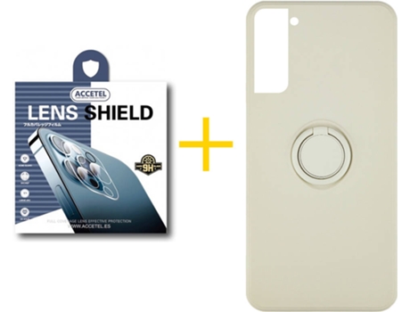Carcasa + 1 Protector de Cámara para Samsung Galaxy S21 5G ACCETEL Morado