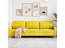 Sofá De 3 Plazas | Sofá De Salón | Sofá De Descanso De Tela Amarillo Claro 210 Cm