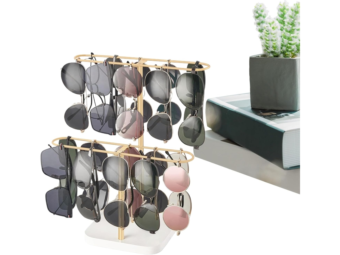 Organizador de gafas de sol, expositor | Soporte metálico para guardar gafas y accesorios de escritorio, Slowmoose