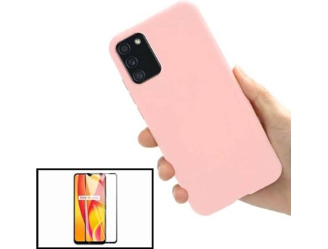 Carcasa + Protector Samsung Galaxy A02s PHONECARE Silicona Liquida Rosa