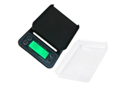 VIVILIYYA Balança de cozinha digital eletrônica 3kg/0,1g para alimentos e café com temporizador (fundo verde)