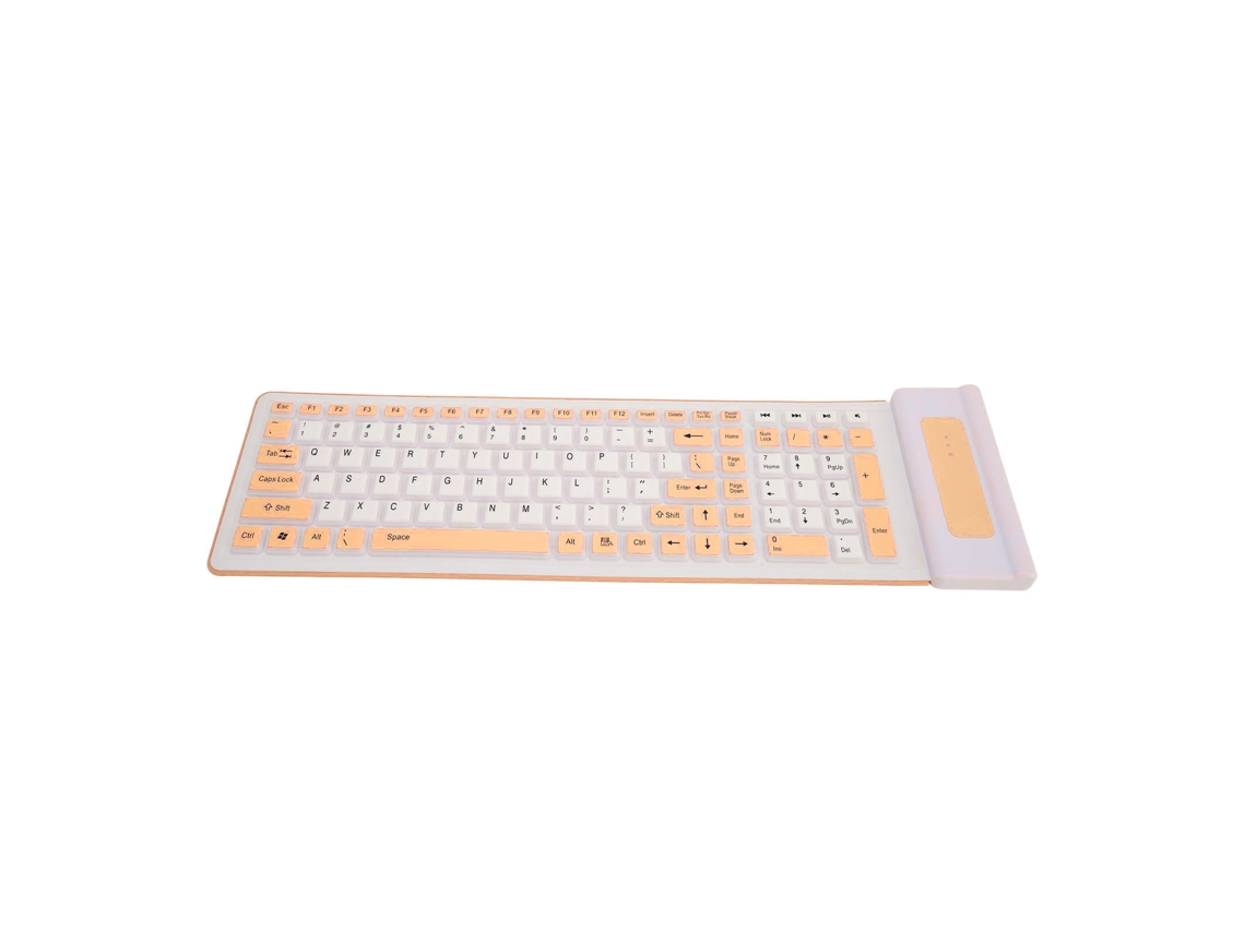 Teclado Inalámbrico De Silicona 2.4g, Plegable, 107 Teclas, Resistente Al Agua, Silencioso, Para Pc/portátil