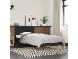 Estructura De Cama Madera De Ingeniería Y Metal Negra 75x190 Cm
