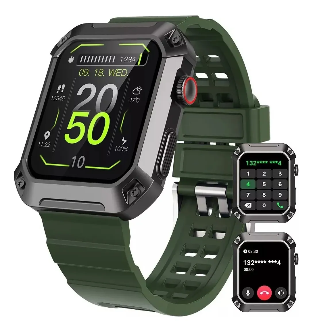 Reloj inteligente militar Vayotoy B para hombre (contesta llamadas)