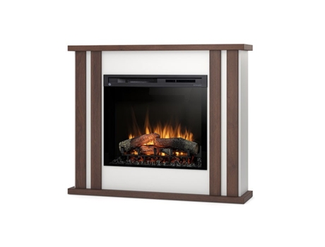 Chimenea LED eléctrica independiente KELSO 28' Blanco mate / Roble 118 x 98 x 28 OUTINFIRE