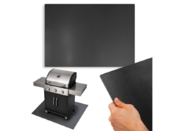 Base De Protección Para Barbacoa - Placa De Metal Negro Mate (100x70 Cm - Rectángulo)