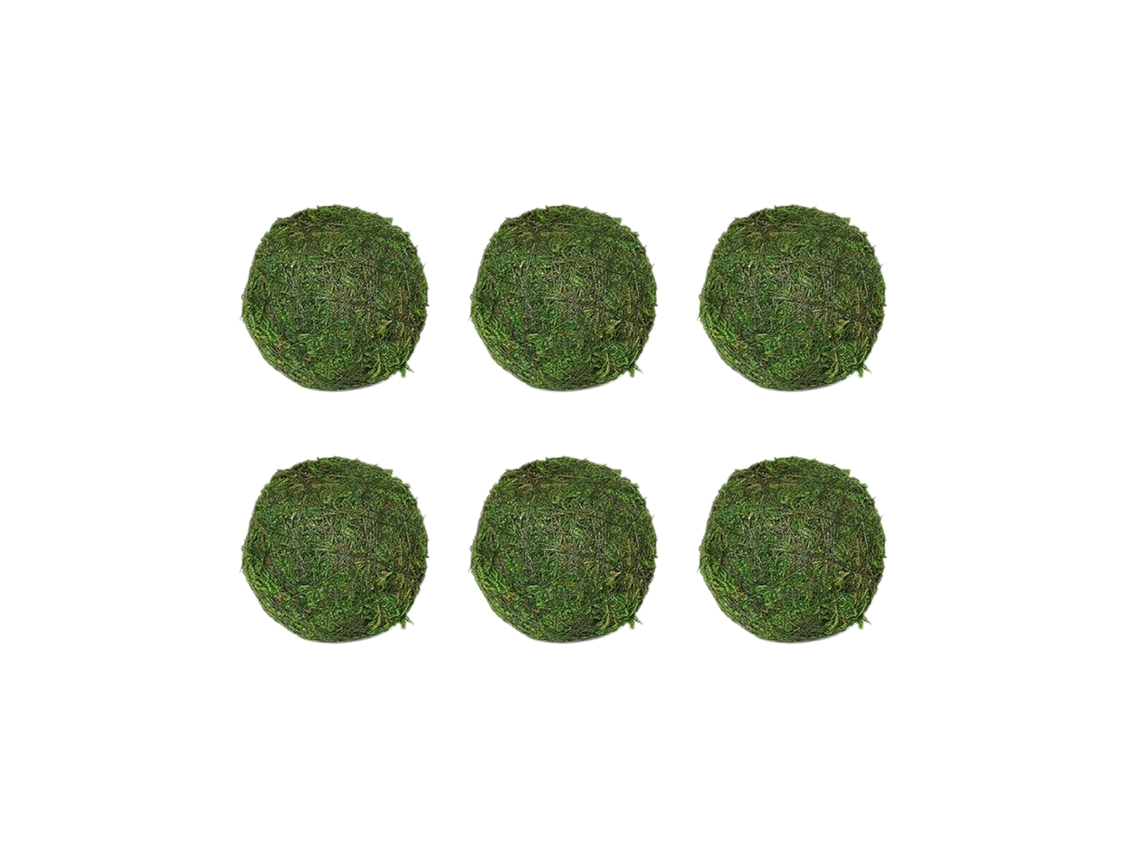 6 paquetes de bolas de flores de musgo seco de 8 cm y bolas de hierba