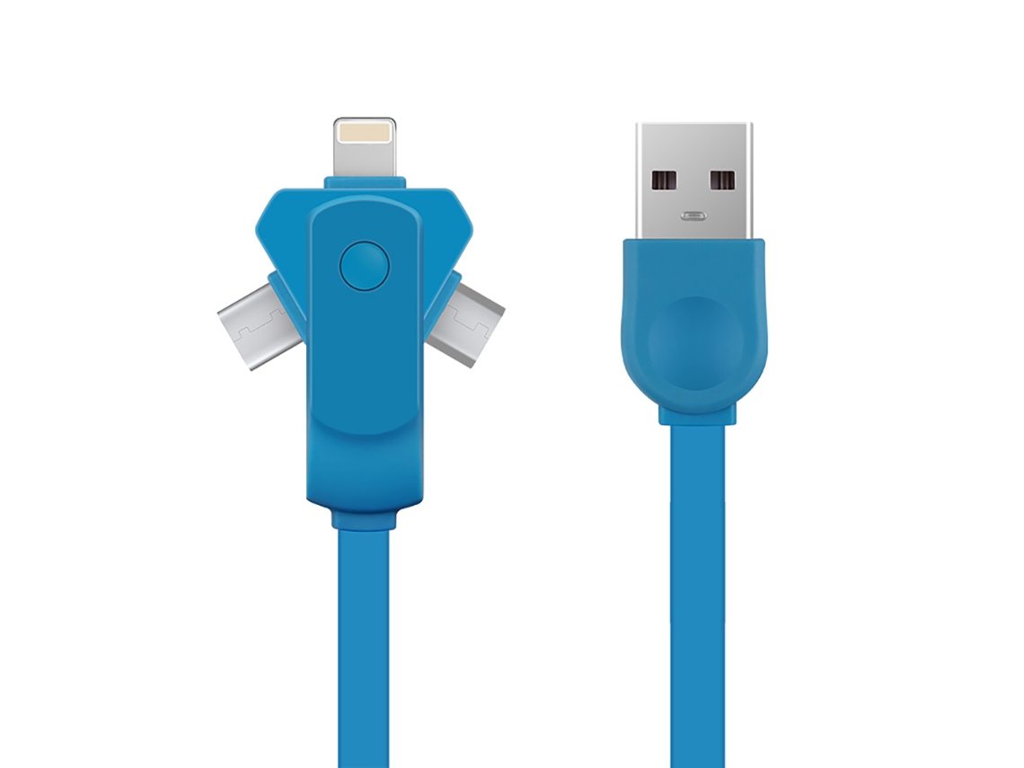Cable De Sincronización De Datos De Teléfono De Carga Rápida 3 En 1 Rotatorio