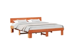 Maison Exclusive - Estructura De Cama Con Cabecera Marrón Cera 200 X 200 Cm