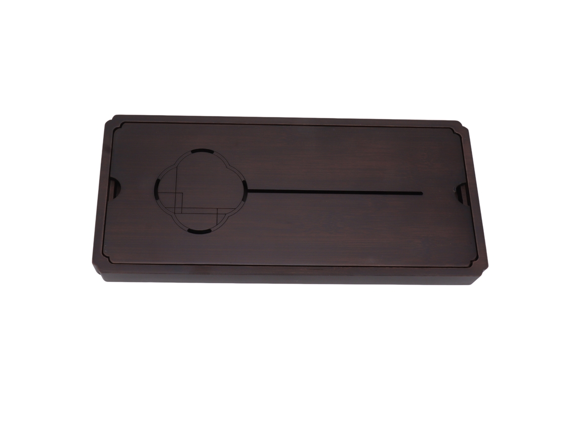 Bandeja De Té Chino De Bambú Con Almacenamiento Y Drenaje De Agua, Decorativa Y Robusta Para Hogar, Tamaño Mediano