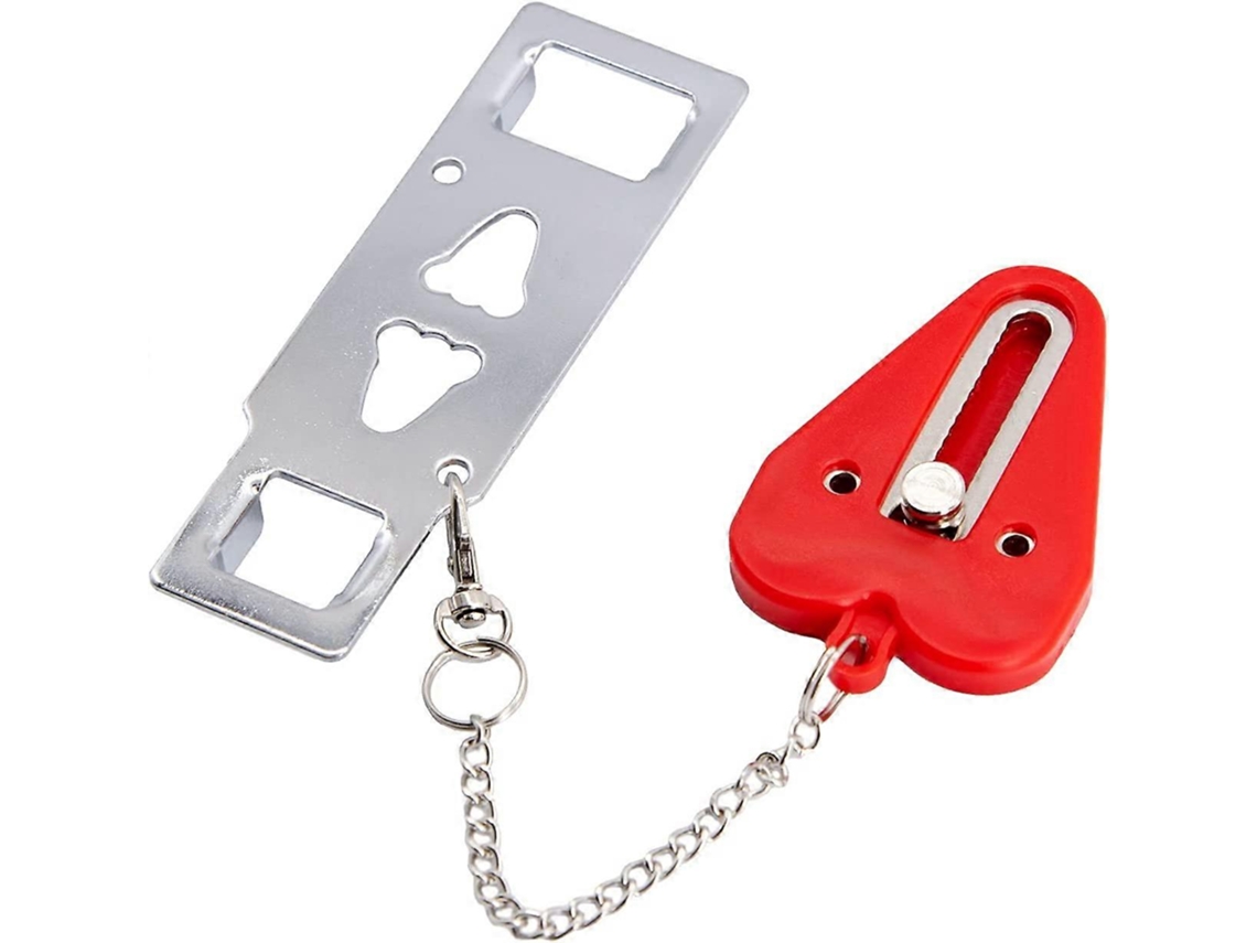 Cerradura Portátil De Seguridad Para Hogar Viajes Y Residencias Estudiantiles Rojo