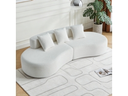 Sofá Esquinero Curvo Bouclé 3 Plazas Elegant Compresión