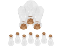 Botellas Vidrio Tapones Corcho Juego 10 Frascos Pequeños Únicos Decoración Artística Almacenamiento Mini
