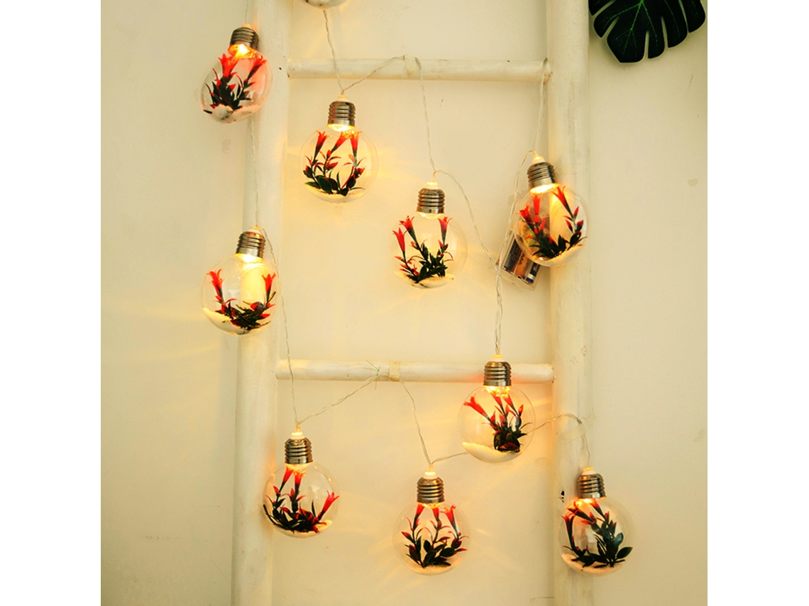 Guirnalda De Luces Con Flores Artificiales, Decoración Versátil, 2 M, Lámparas De Ambiente Para Fiestas Y Bodas.