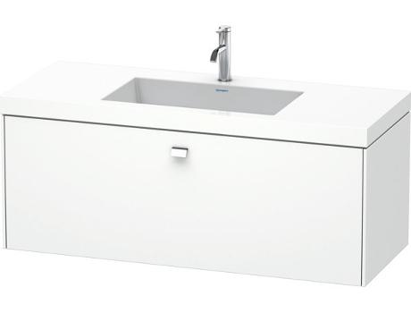 Lavamanos DURAVIT Brioso c-bonded con base mural 120,0x48,0 cm 1 cajón sin rebosadero con banco para grifos 1 agujero para grifos