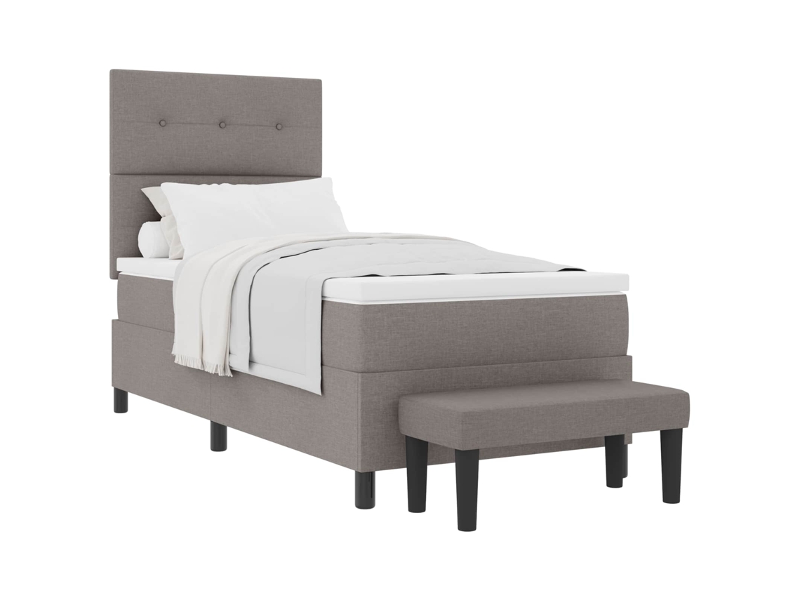 Maison Exclusive - Cama Tipo Box Spring Con Cabecera Taupé 80 X 200 Cm Tela