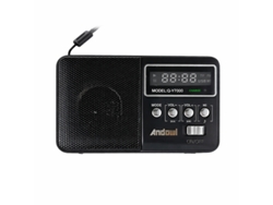 Rádio Portátil Com Coluna Bluetooth Fm, Usb E Cartão Tf Andowl Q-y7000 Preto
