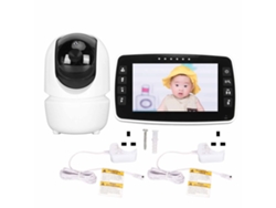 Monitor inteligente para bebés de 4,3 pulgadas con visión nocturna, comunicación bidireccional y música.