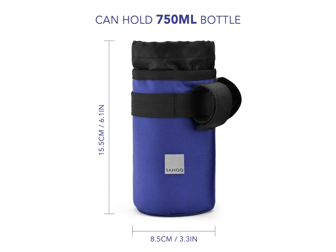 Portabotellas Para Manillar De Bicicleta Con Aislamiento Térmico Para Bebidas Y Aperitivos, 750 Ml.