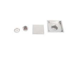 Desagüe de suelo de acero inoxidable antiolor blanco de 11 x 11 cm para baño