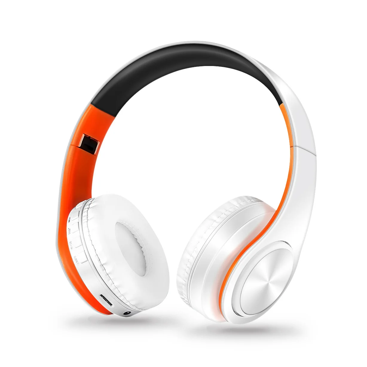 Auriculares Estéreo Inalámbricos Bluetooth (blanco/naranja) Con Micrófono Incorporado.