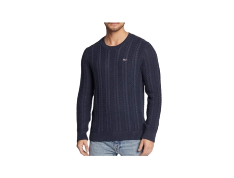 Camiseta de Hombre TOMMY JEANS Dunkelblau Cable Azul (XL)