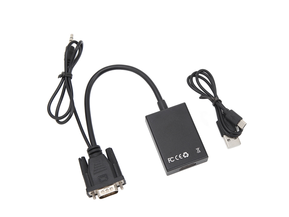 Adaptador convertidor de interfaz multimedia de alta definición para cable VGA 1080p HD