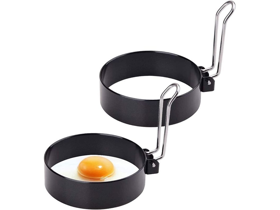 Molde Anillas Huevos Cocina 2 Piezas Acero Inoxidable Formas Variadas Para Freir Omelettes Pancakes