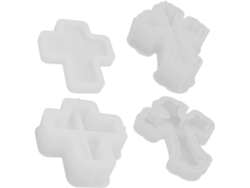 Molde De Silicona De 2 Piezas Con Forma De Cruz Para Resina Diy, Caja De Almacenamiento Con Tapa Para Joyería Y Velas.