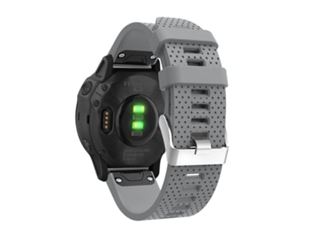 Correa de Silicona con hebilla plateada para Garmin Fenix 7S/6S/6S Pro/5S/5S Plus/Instinct 2S - canoso