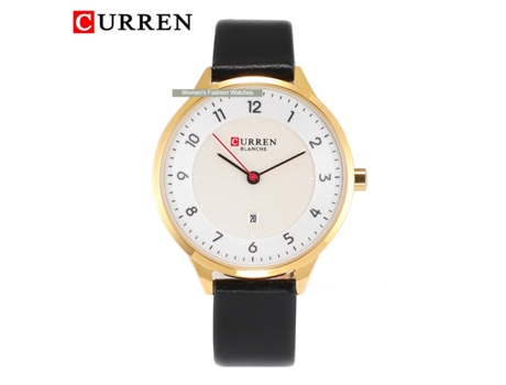 Relojes Casuales para Mujer Relojes De Cuarzo Impermeables De Moda Reloj De Pulsera con Banda Dermis para Mujer-Concha Dorada Blanca LUUCOZK