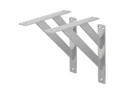 Juego de 2 soportes de estantería 240x240 mm aluminio negro ML-DESIGN