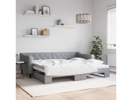 VIDAXL Sofá cama nido tela gris claro 90x200 cm