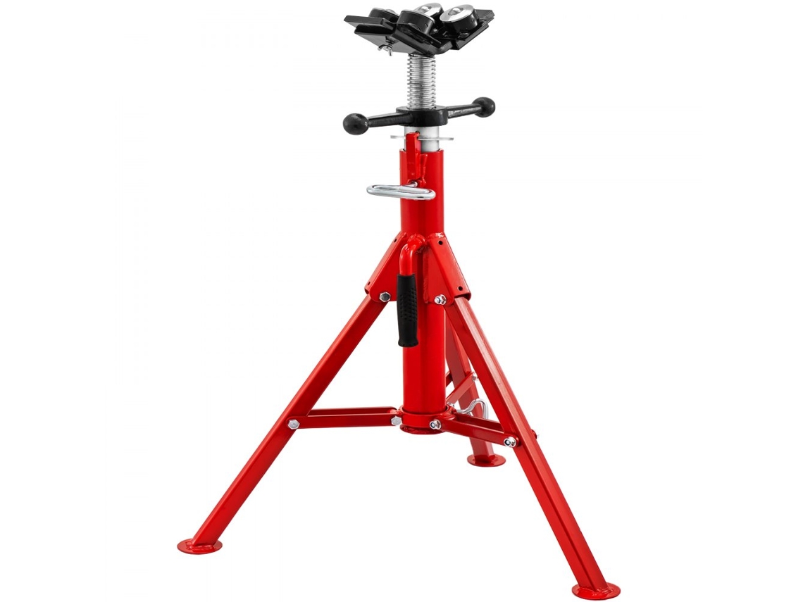 Soporte para Tubos con Cabezal en V, Altura Ajustable hasta 131 Cm, Capacidad 680 Kg, Tekmaquinas
