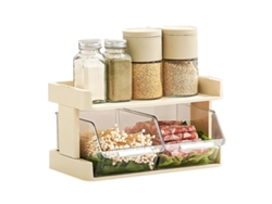 Estantería De Cocina De 2 Niveles Para Verduras Con Cajón Transparente (ps)
