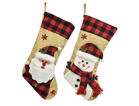 Calcetín de Navidad ZMDECQNA Adornos Navideños Dibujos Animados Calcetines Anciano Muñeco Blanco (28x24x4cm)