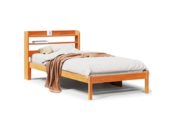 Maison Exclusive - Estructura Cama Con Cabecero Madera Pino Marrón Cera 100x200 Cm