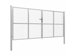 Maison Exclusive - Puerta De Jardín De Acero Galvanizado 400 X 150 Cm Color Plata