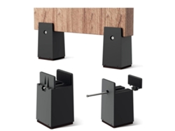 4 Colchones Para Patas De Cama - Contrachapado/negro - 10 Cm De Alto regular paquete De 4