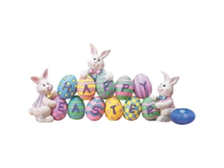 Lindo conejito de Pascua de primavera, decoración tejida