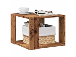 Mesa De Centro De Madera Contrachapada Envejecida 40x40x30 Cm